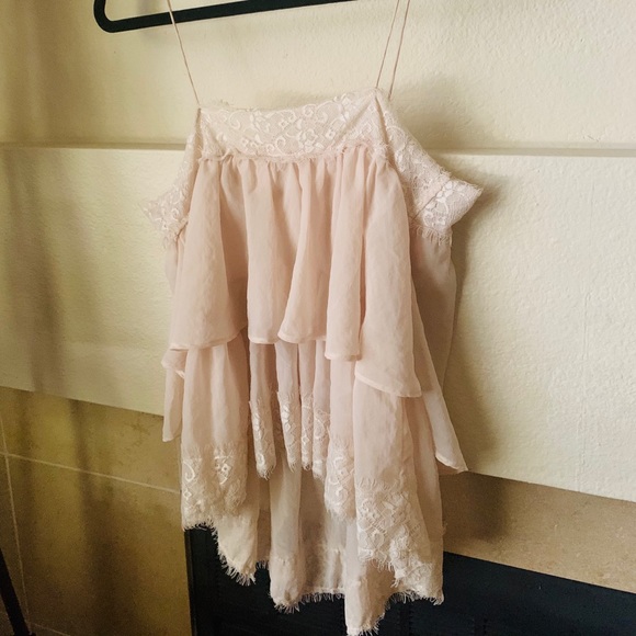 Lace Plush Layered Tank Top-Size: X-Small - Picture 6 of 6